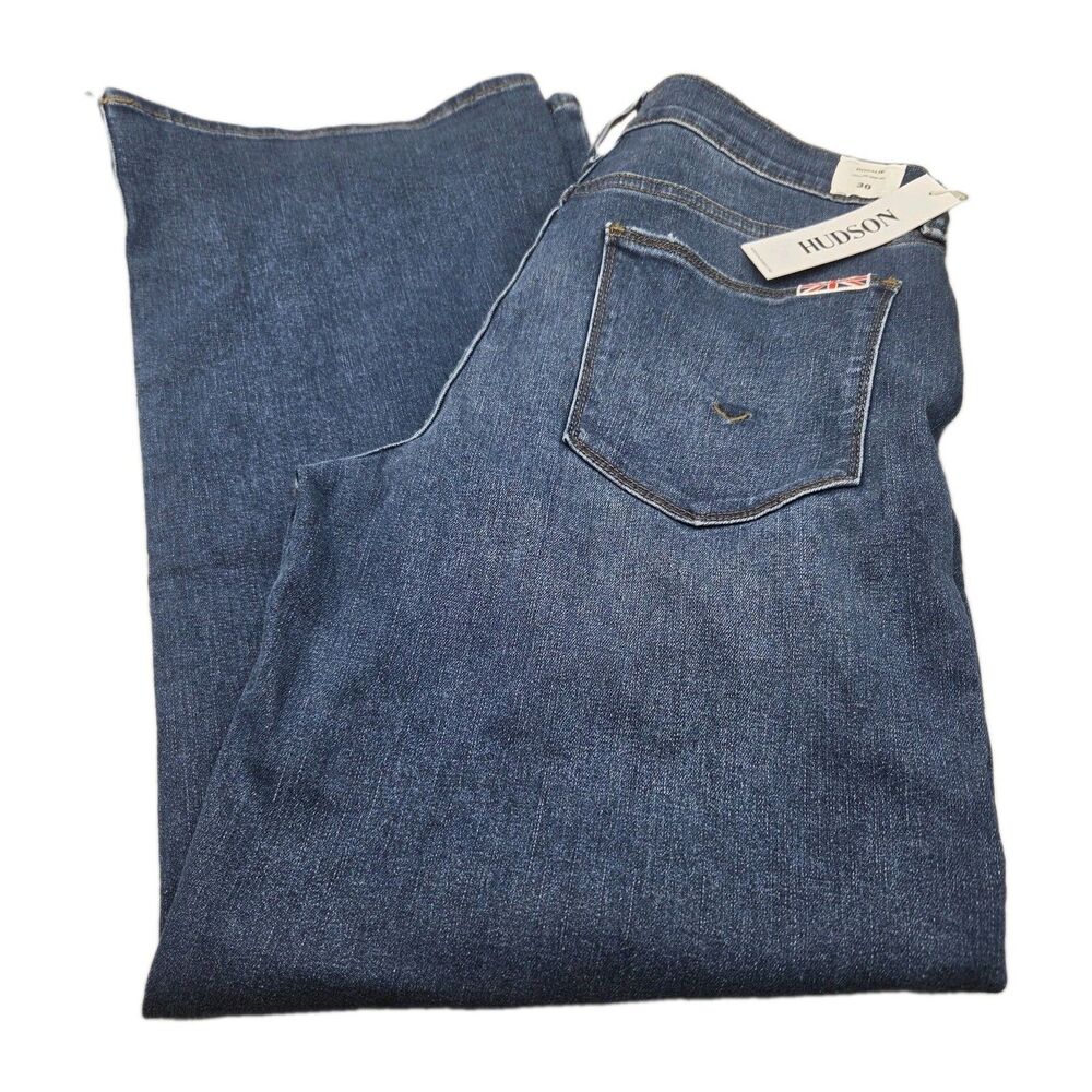 Hudson Rosalie High Rise Wide Leg Ankle Jeans Dark Wash Women's sz 30 NEW